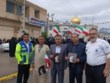 حضور کارکنان شبکه بهداشت و درمان و نیروهای سلامت بیمارستان شهدای رستم در راه پیمایی روز قدس 